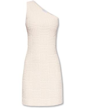 Bottega Veneta Jacquard One-Shoulder Mini Dress - White
