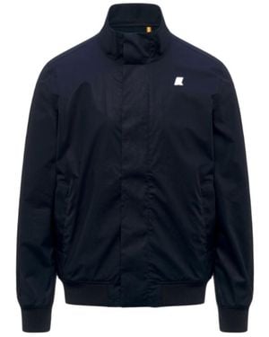 K-Way Stand-Collar Zip Jacket - Blue