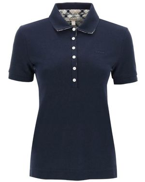 Barbour Buttoned Short Sleeved Polo Shirt - Blue