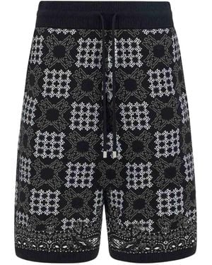 Amiri Quad Checker Track Shorts - Black