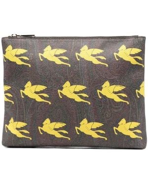 Etro Paisley-Print Clutch Bag - Metallic