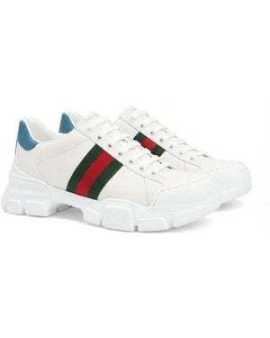 Gucci Ace Web Detail Chunky Trainers - White