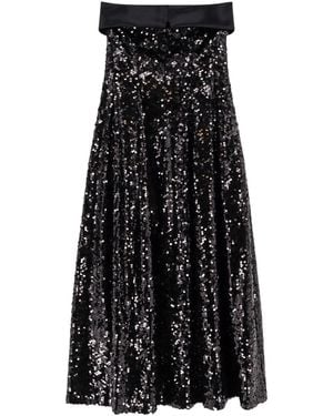 Alberta Ferretti Dress With Sequins - Black