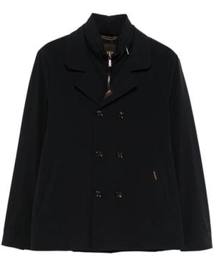 Moorer Volmer Kn Double Breasted Coat - Black