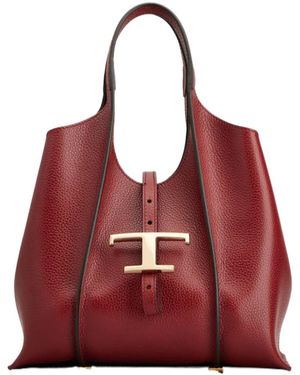 Tod's T Timeless Mini Shopping Bag - Red