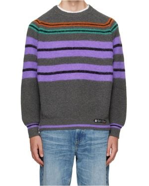 Lanvin Long-Sleeve Striped Sweater - Gray