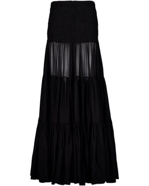 Saint Laurent Jupe Ruffled Maxi Skirt - Black