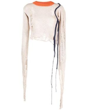 OTTOLINGER Distressed-Finish Cropped Sweater - White