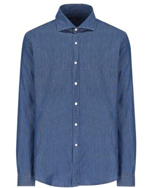 Fay Chambray Denim Shirt - Blue