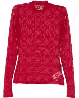 Marine Serre Long-Sleeved Printed T-Shirt - Red