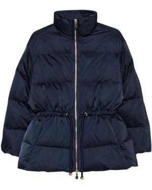 Elisabetta Franchi Quilted Drawstring Coat - Blue