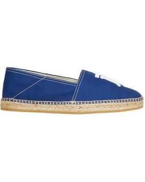 Burberry Logo Embroidered Espadrilles - Blue