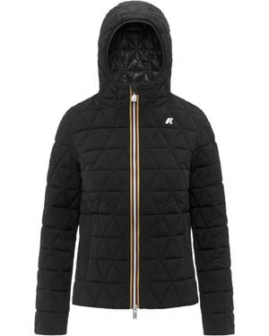 K-Way Quilted Zippered Jacket - Black