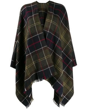 Barbour Tartan Fringed Edge Shawl - Black