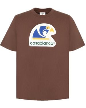 CASABLANCA Crew-Neck T-Shirt - Brown