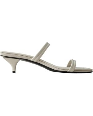 St. Agni Leather High-Heeled Sandals - White