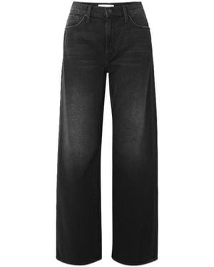 Mother Mid-Rise Straight-Leg Jeans - Black