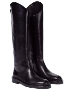 Jil Sander Leather Riding Boots - Black