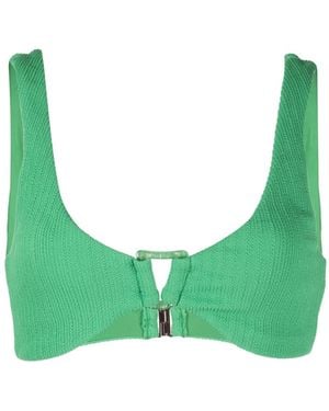 Jonathan Simkhai Astrid Textured Bikini Top - Green