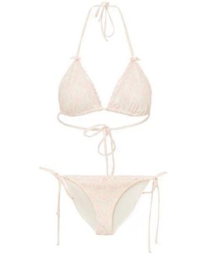 LoveShackFancy Harbor Tie-Side Bikini - White