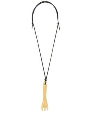 Lemaire Gua Sha Fork Necklace - Metallic