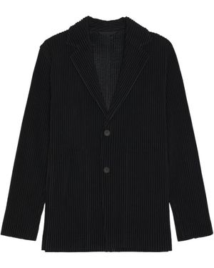 Homme Plissé Issey Miyake Homme Plissé Issey Miyake Basics Buttoned Blazer - Black