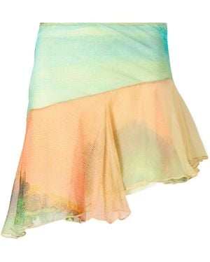 Donde Esteban Silk Mini Skirt - Yellow
