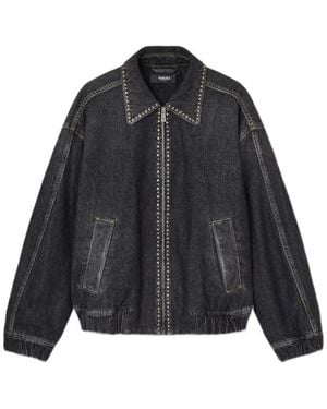 Versace Embellished Denim Blouson - Black
