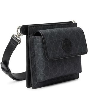 Gucci Gg Supreme Zipped Belt Bag - Grey