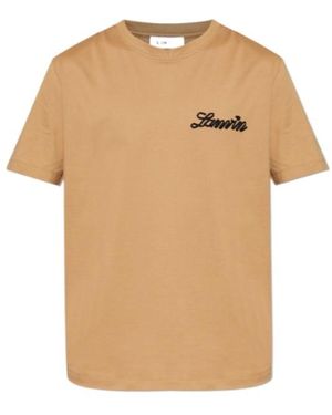 Lanvin Logo Printed Crewneck T-Shirt - Natural