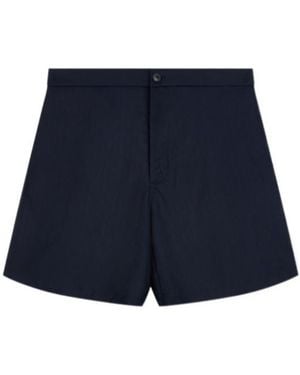 Emporio Armani Monogram-Pattern Shorts - Blue