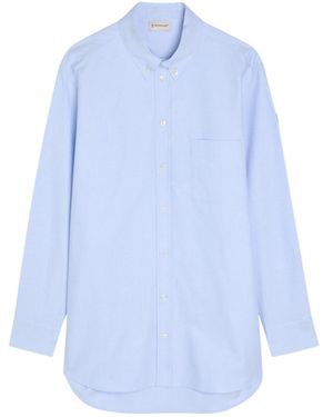 Moncler Logo-Appliquéd Cotton Shirt - Blue