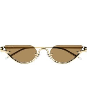 Gucci Eyewear Cat Eye Frame Sunglasses - Natural