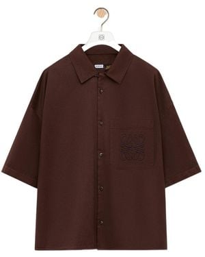Loewe X Paula's Ibiza Anagram-Embroidered Short-Sleeve Shirt - Brown