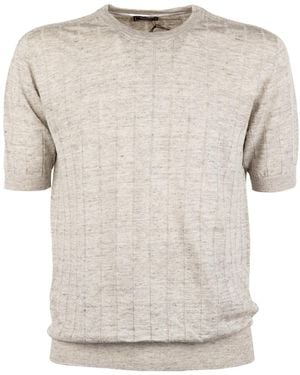 Peserico Ribbed-Knit T-Shirt - White