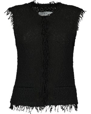 IRO Shanny Frayed Tweed Jacket - Black
