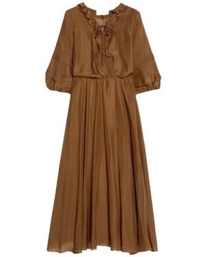iBlues Long Silk-Blend Dress - Brown