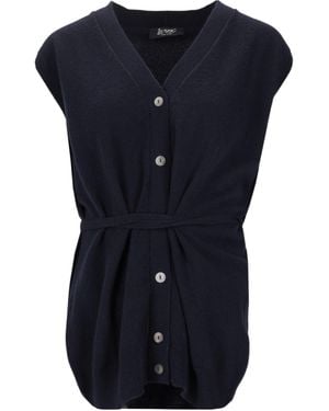 Lela Rose Sleeveless Cardigan - Blue
