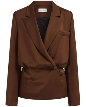 16Arlington Ardo Wrap-Effect Satin Blazer - Brown