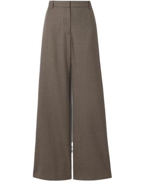Nili Lotan Effy Wide-Leg Track Trousers - Brown
