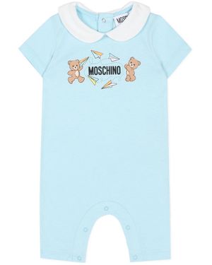 Moschino Logo-Print Romper - Blue