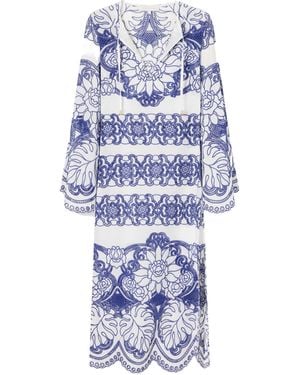 Borgo De Nor Cotton-Blend Midi Dress - Blue