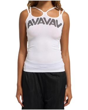 AVAVAV Tova Logo-Print Multi-Strap Top - White