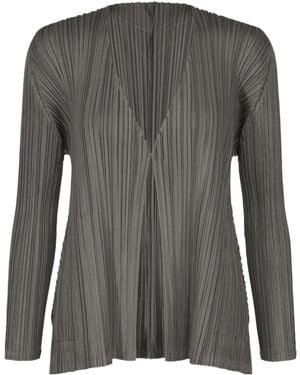 Pleats Please Issey Miyake Mellow Pleats Cardigan - Grey
