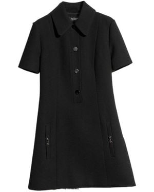 Gucci Crêpe Wool Polo Dress With Horsebit - Black