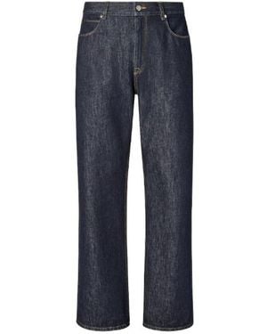 Fendi Straight-Leg Long Jeans - Blue