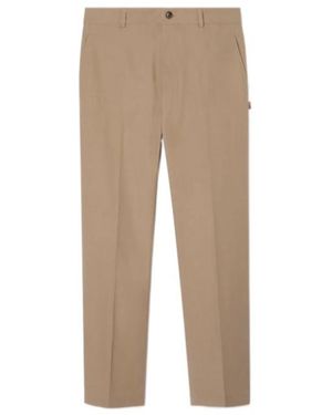 Burberry Cotton Twill Chinos - Natural