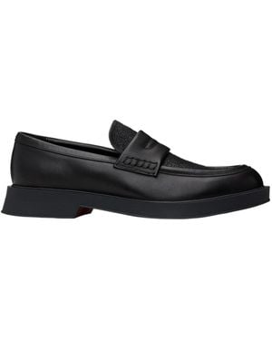 BOSS Embroidered Logo Loafers - Black