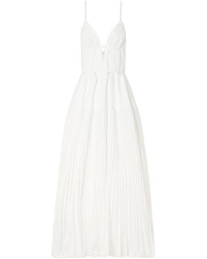 Jonathan Simkhai Selene Cut-Out Pleated Poplin Maxi Dress - White