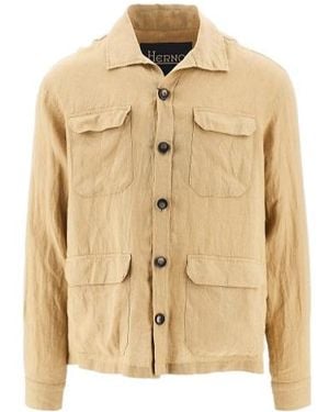 Herno Linen Shirt Jacket - Natural